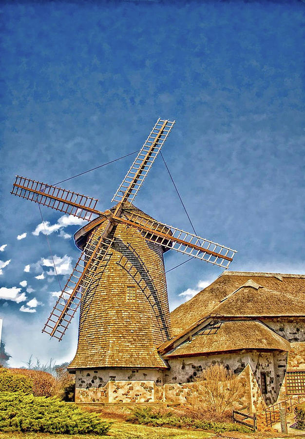 Windmill with Thatched Roof   Photograph by Constantine Gregory