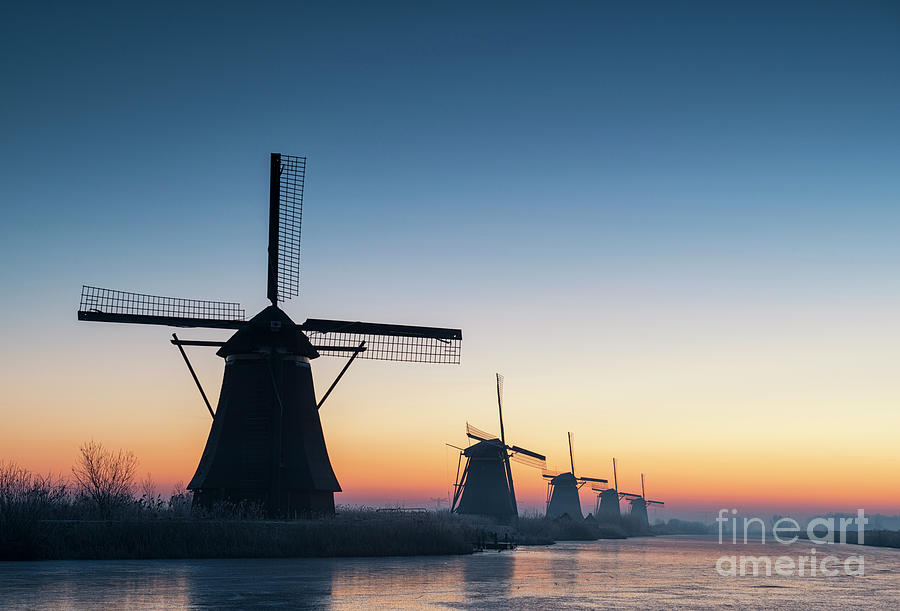 Windmills at Dawn Photograph by David Lichtneker