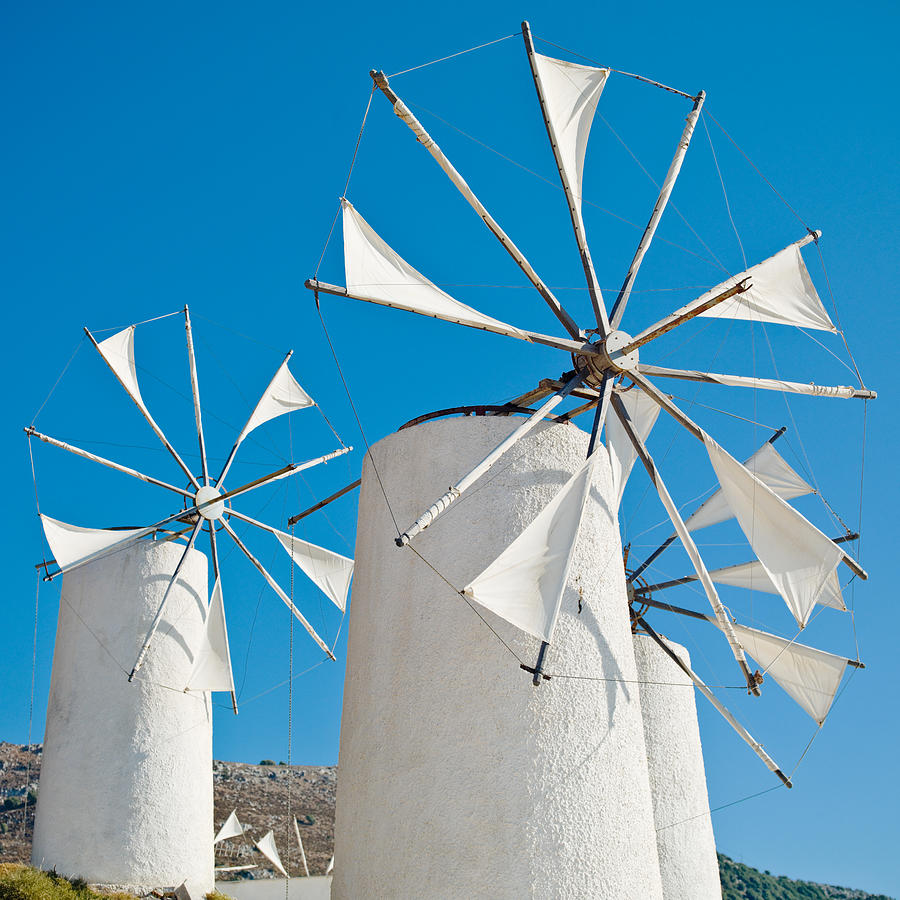 Windmills Greece Photograph by Mlenny