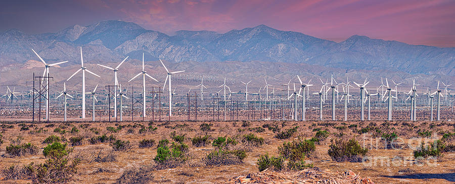 Windmills Green Energy Panorama Photograph by David Zanzinger