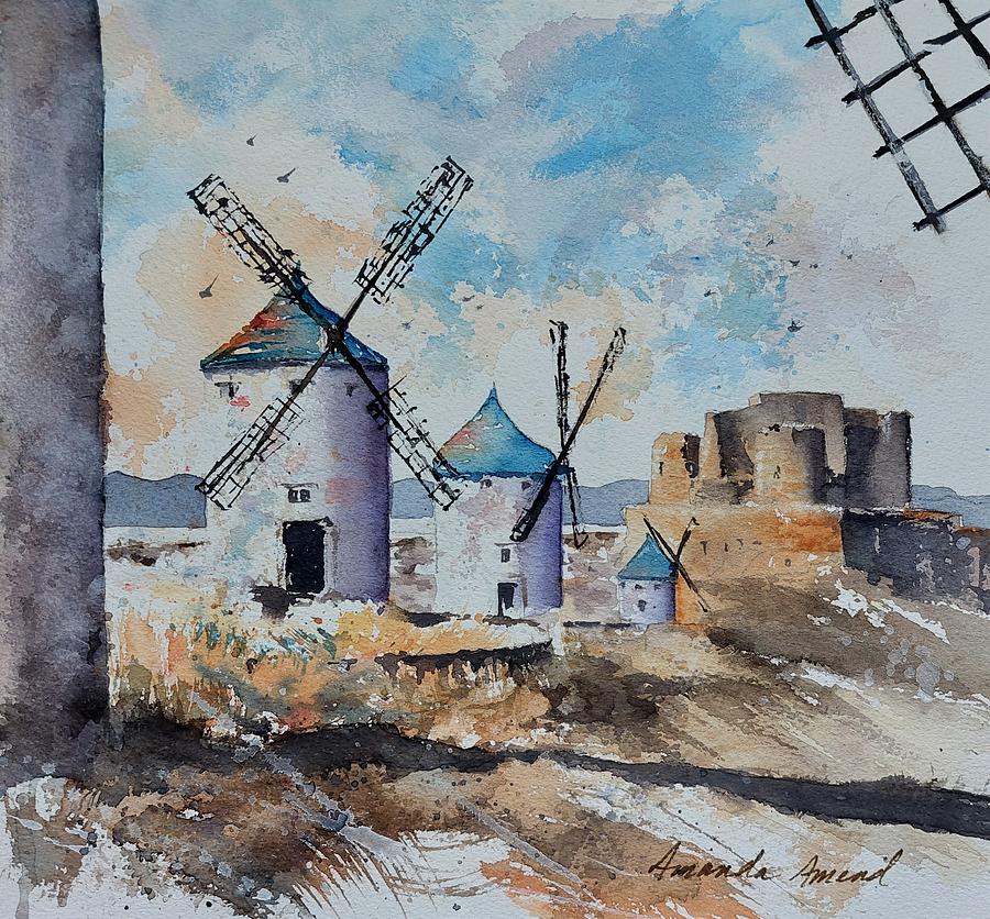 Windmills of Consuegra Painting by Amanda Amend
