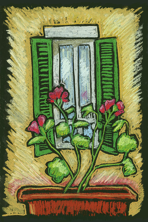 Window in Italy Drawing by Catharine Gallagher