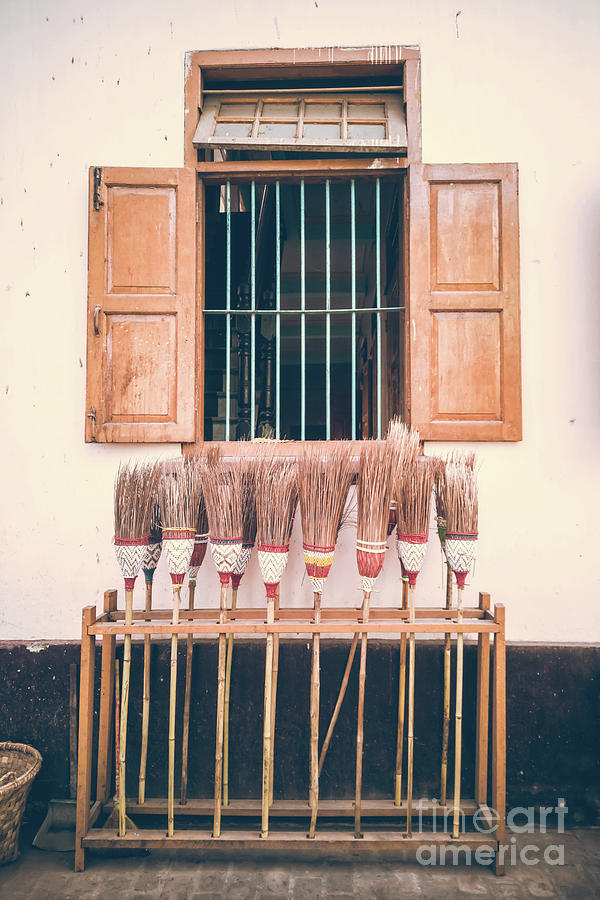 Window and brooms Photograph by Delphimages Photo Creations