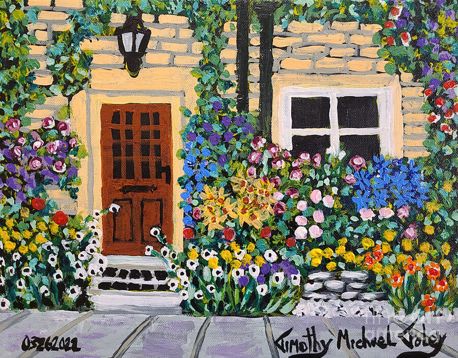 Impressionism Painting - Window and Door Flowers  by Timothy Foley