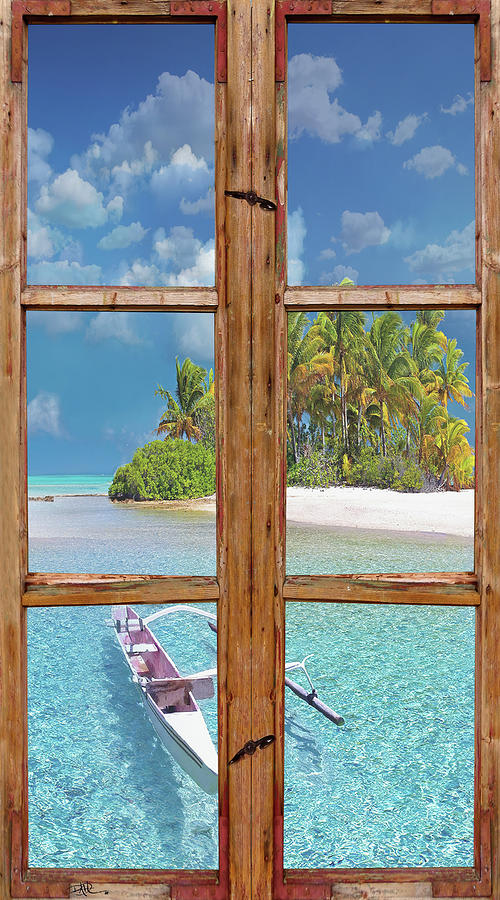 Window and island Digital Art by Ricardo Dominguez