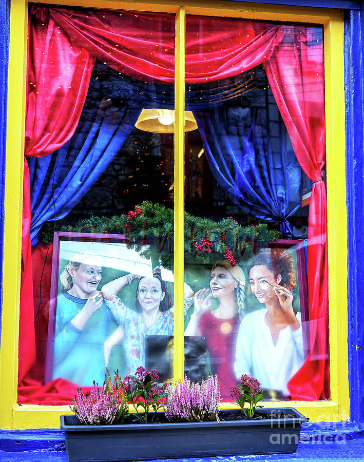 Window Art at Tigh Neachtain in Galway Photograph by John Rizzuto