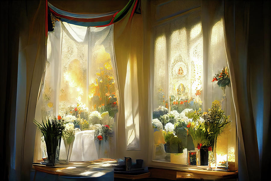 Window Decoration 04 Beautiful Warm Light Digital Art by Matthias Hauser