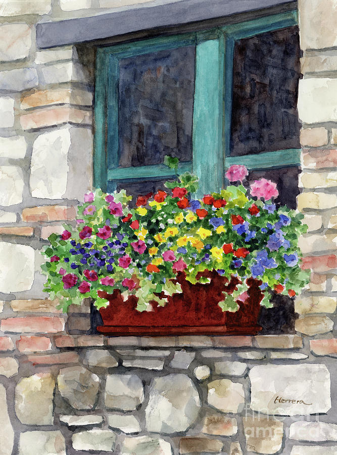 Window Flower Pot Painting