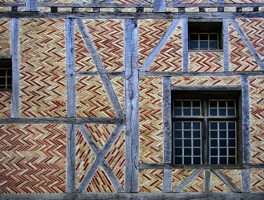 Brick Photograph - Window - Half-timbered Wall by Nikolyn McDonald