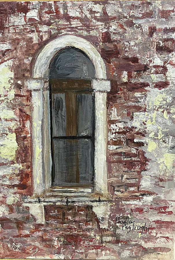 Window in Brick Painting by Paula Pagliughi
