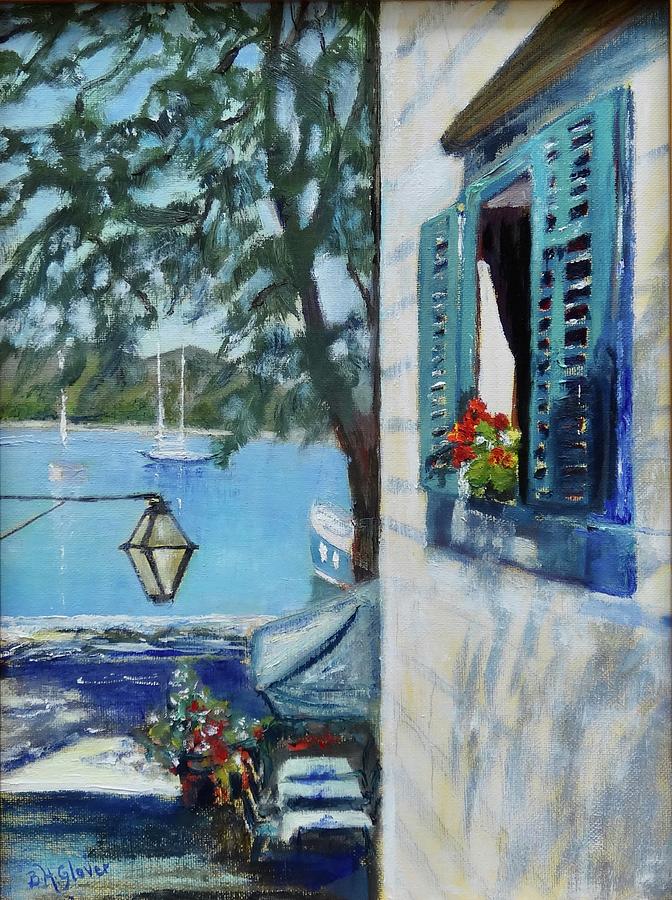 Window in Cavtat, Croatia Painting by Barbara Hammett Glover