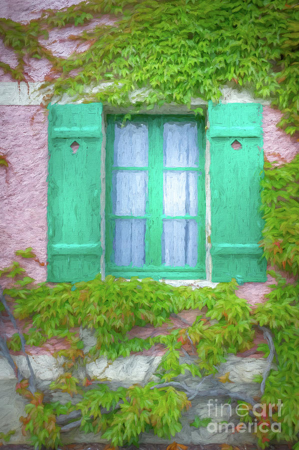 Claude Monet Photograph - Window of Claude Monets Home, Giverny, France, Painterly by Liesl Walsh