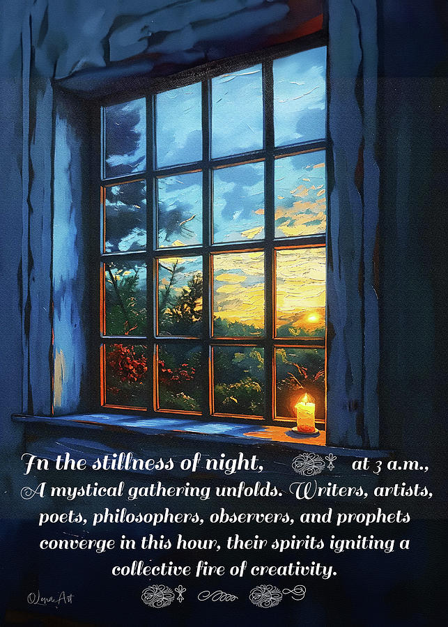 Window of Creative Awakening at 3 A.M Digital Art by Lena Owens - OLena Art Vibrant Palette Knife and Graphic Design