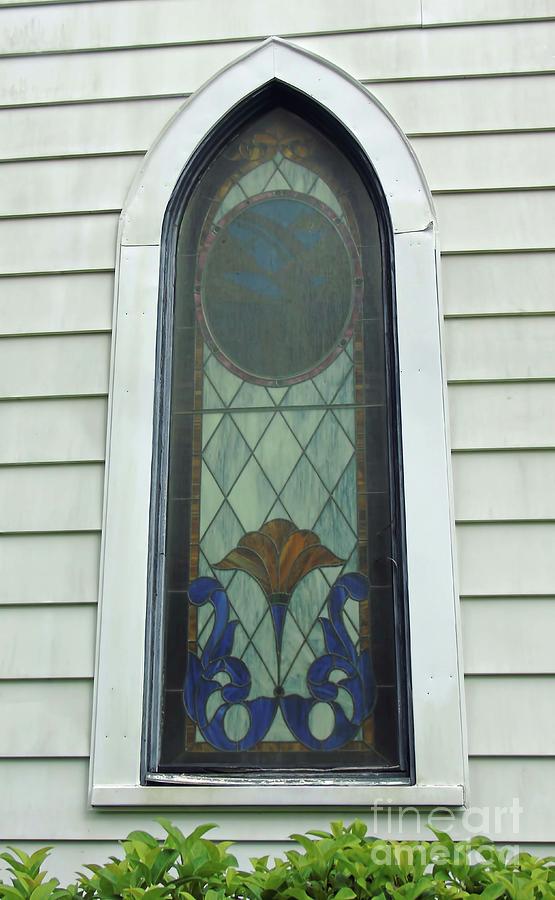 Window of the Reddick Methodist Church Photograph by D Hackett