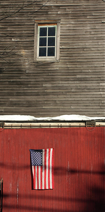 Window Over a Flag Photograph by Wayne King