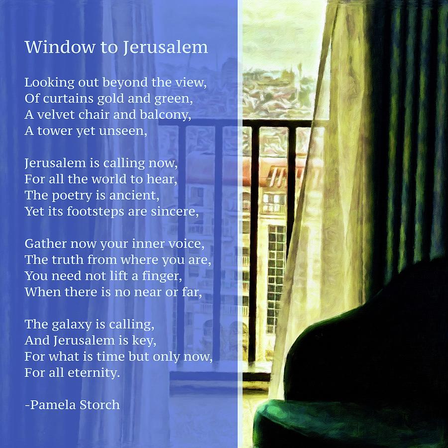 Poem Digital Art - Window to Jerusalem Poem by Pamela Storch