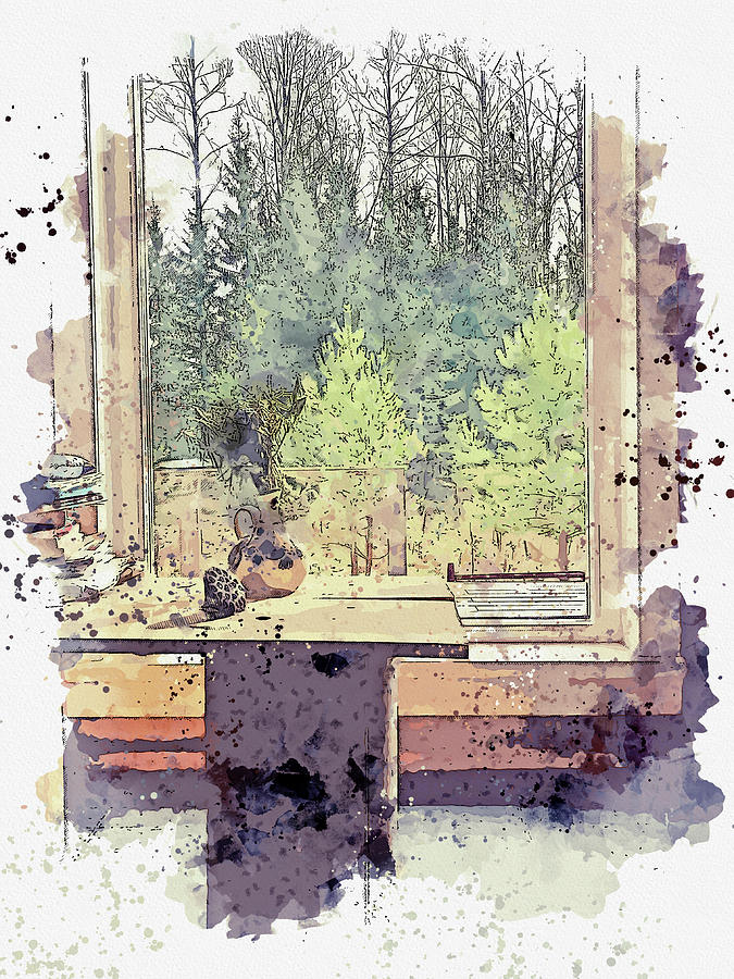 Window To The Forest Painting By Celestial Images Fine Art America