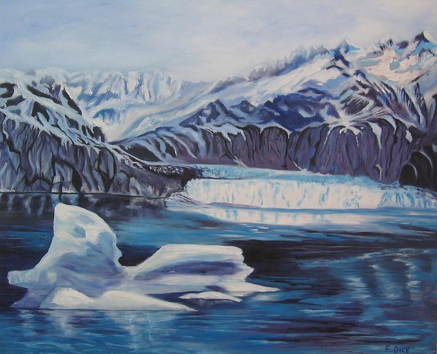 Window view on Alaska cruise Painting by Erika Dick