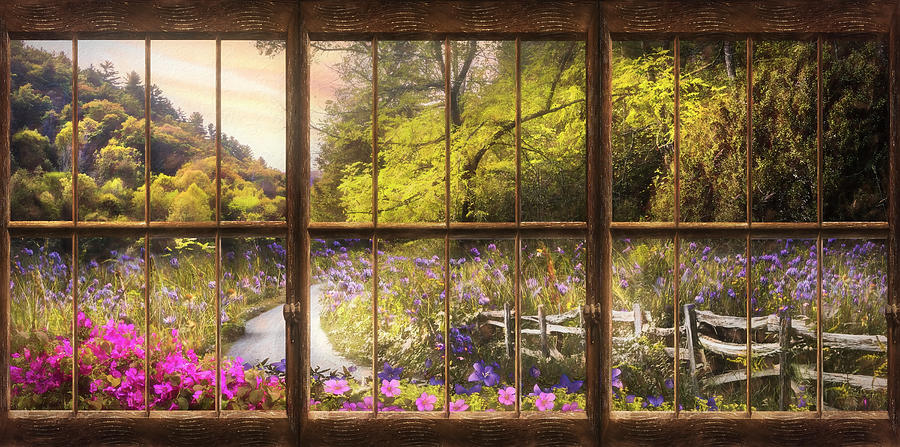 Window View Painting Photograph by Debra and Dave Vanderlaan