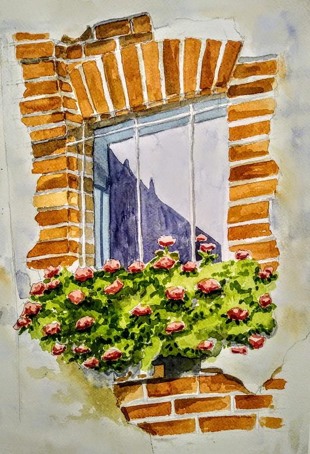 window flower painting