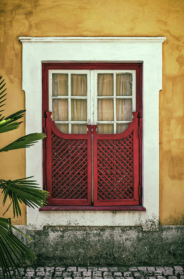 Window with Red Shutters Photograph by Carlos Caetano