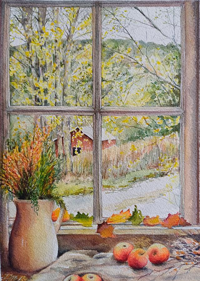 Window witha view Painting by Carolina Prieto Moreno