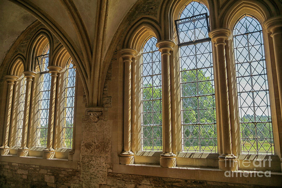 Windows In Medieval Cloister Photograph