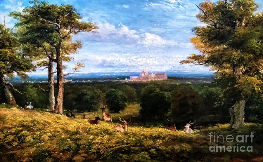 Windsor Castle from the Great Park by David Cox the Elder 1846 Painting by David Cox