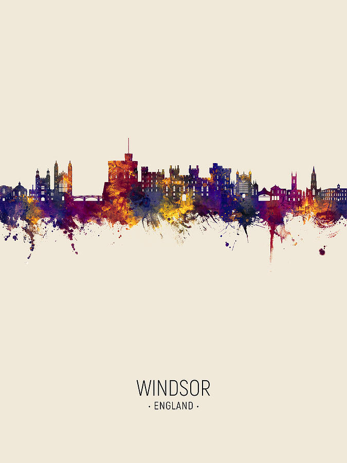 Windsor Digital Art - Windsor England Skyline #29 by Michael Tompsett
