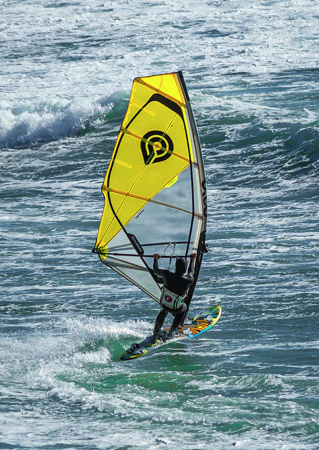Windsurfing Expertise Malibu California Pacific Coast Surfing Art Photograph by Reid Callaway