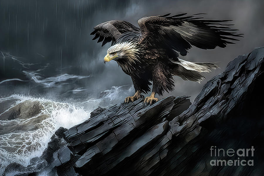 Windswept Eagle Digital Art by Brian Tarr