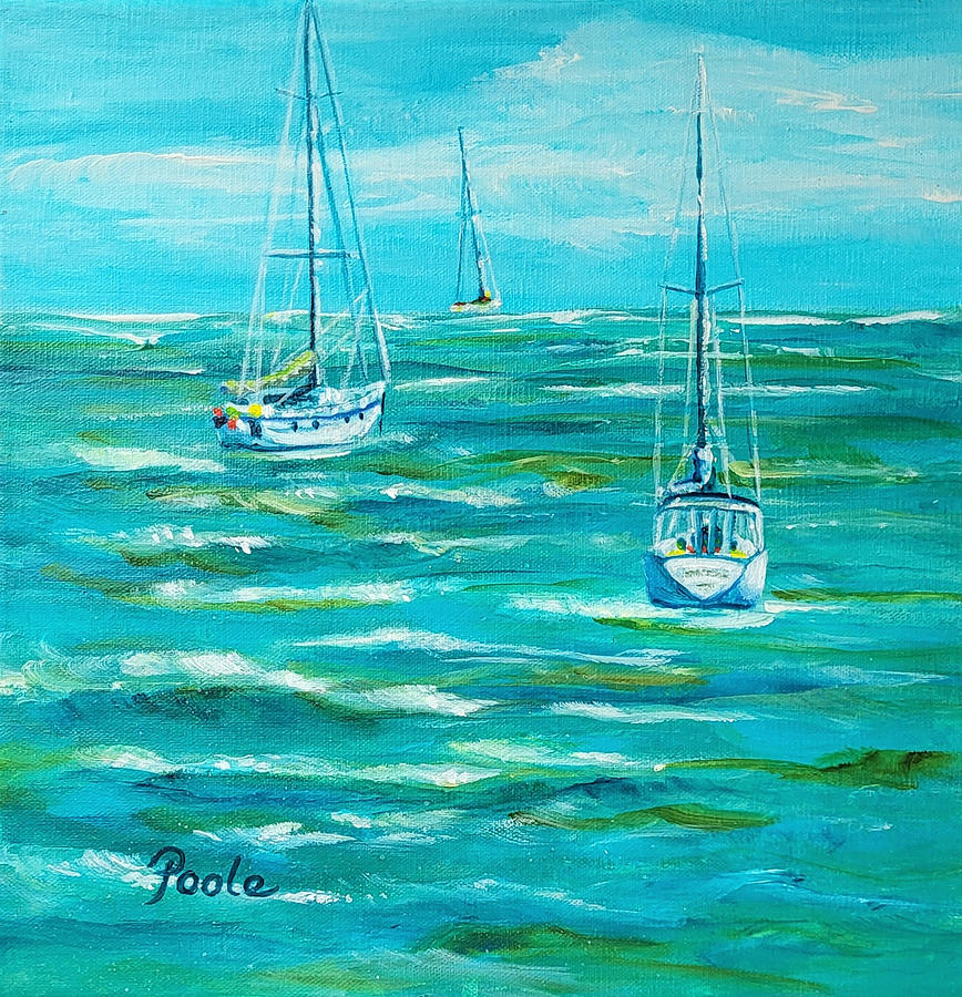 Windswept Harbor Painting by Pamela Poole