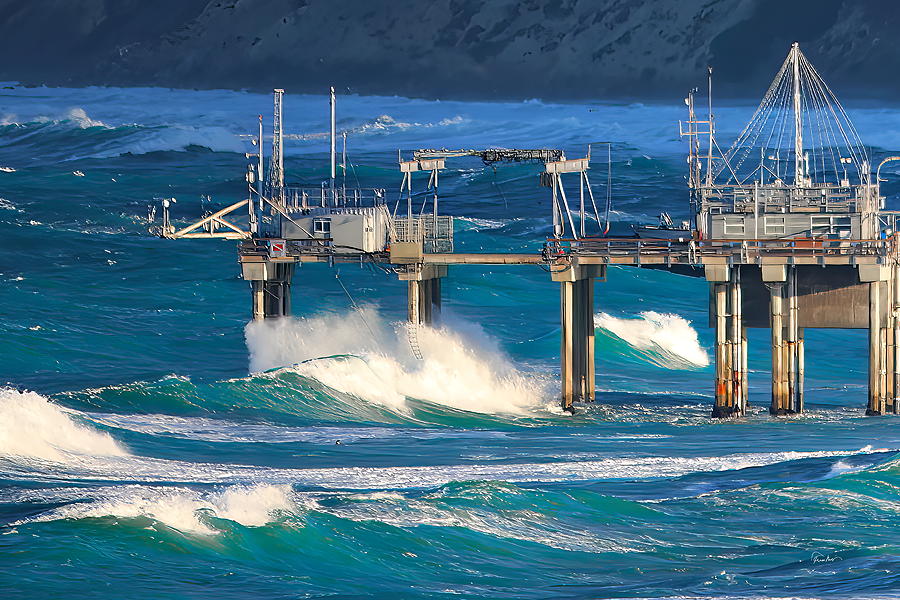 Windswept Majesty - Scripps Pier and Pacific White Caps Photograph by Russ Harris