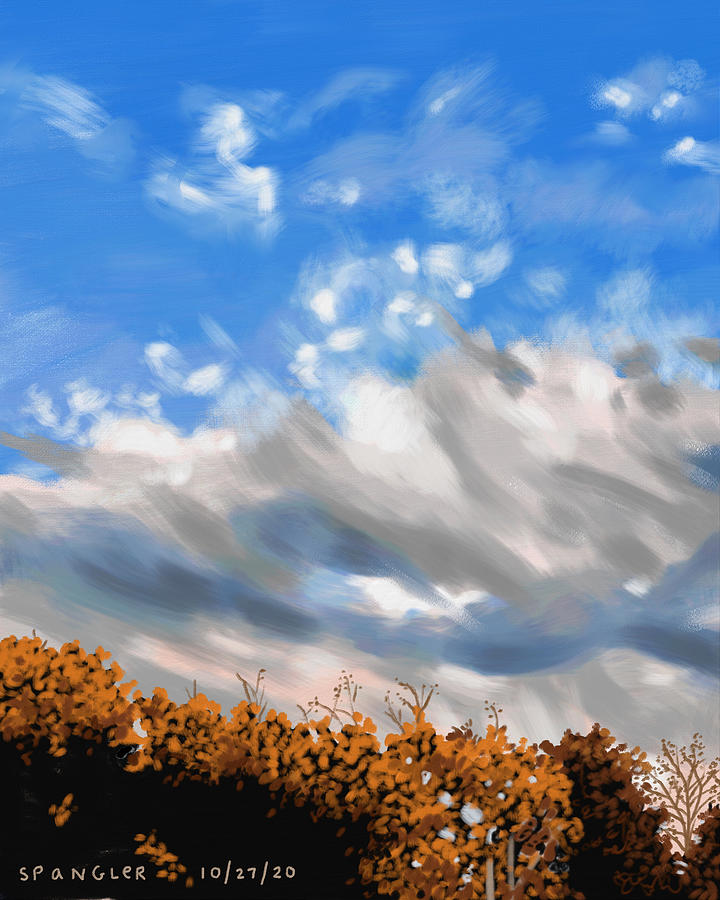 Windy clouds Painting by Susan Spangler