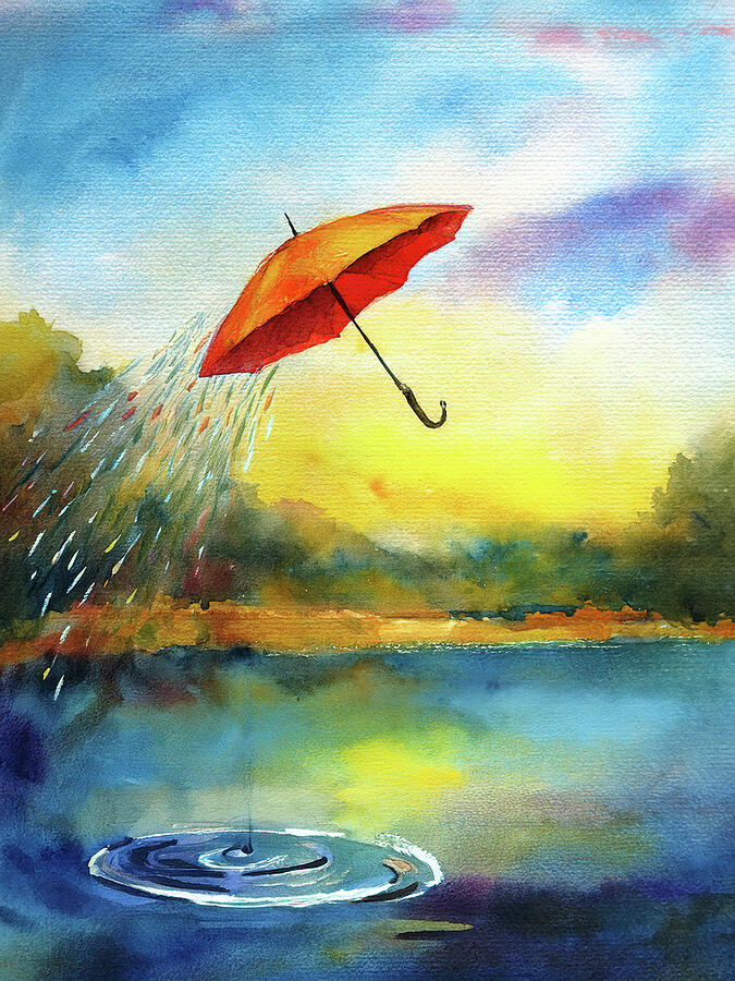 Windy Day at the Lake by bob Orsillo Painting by Bob Orsillo Windy Day at the Lake by bob Orsillo Painting by Bob Orsillo