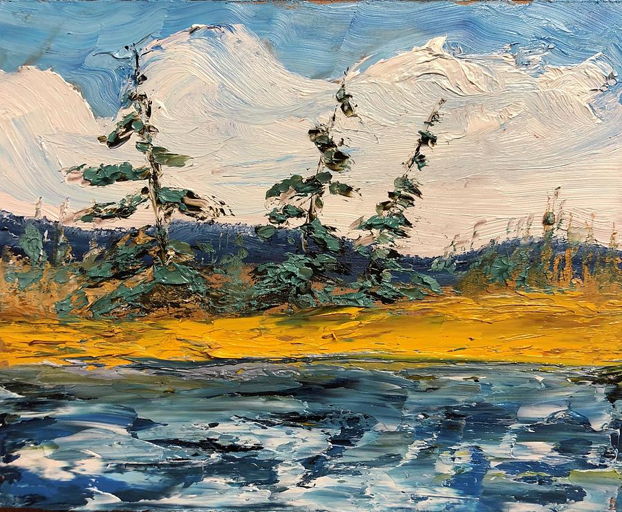 Windy Day Lakeside - Fall Painting by Desmond Raymond - Fine Art America