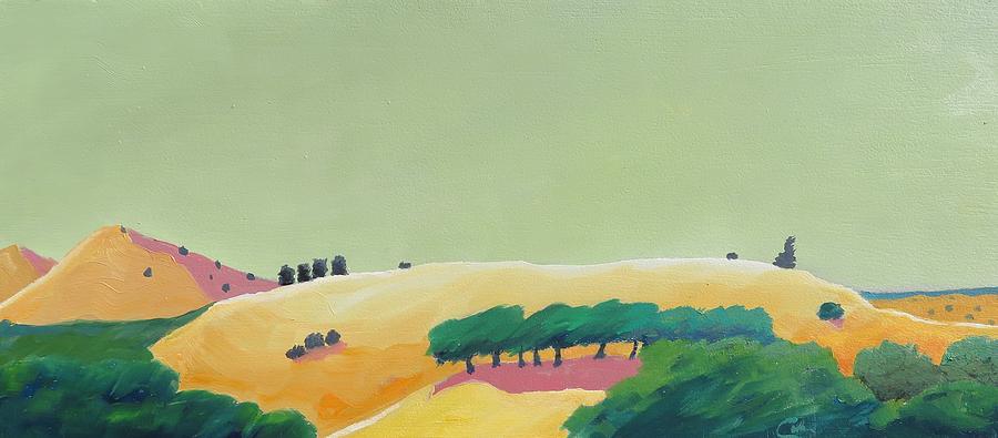 Panorama Painting - Windy Hill, Green Sky by Gary Coleman