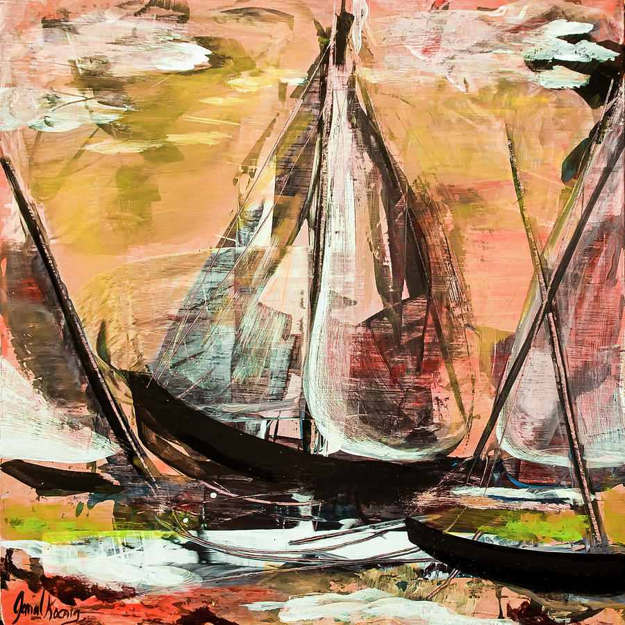 Abstract Painting - Windy Sail by Janal Koenig