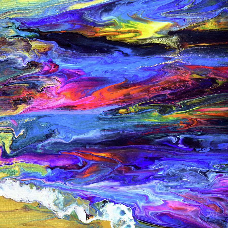 Windy Sea and Golden Sand Painting by Laura Iverson Windy Sea and Golden Sand Painting by Laura Iverson