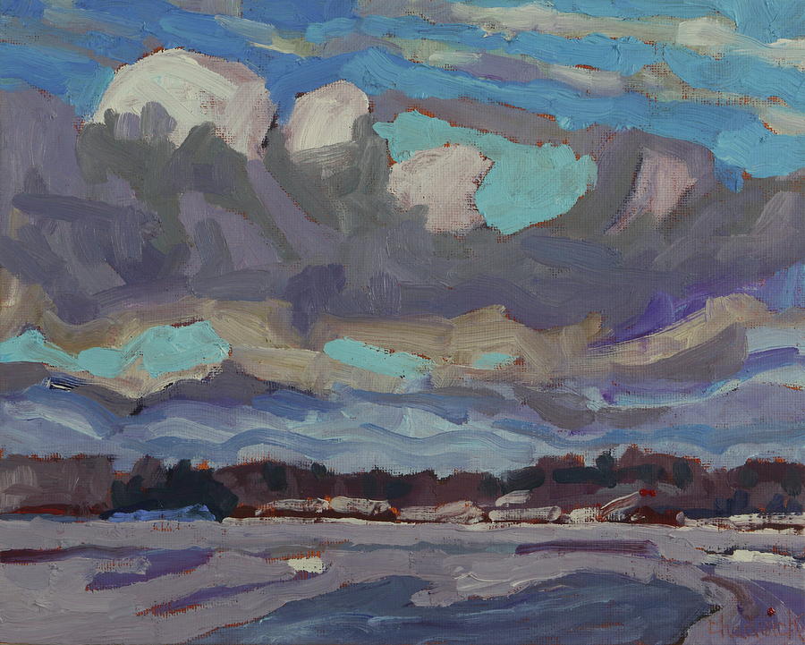 Windy Stratocumulus Morning Painting by Phil Chadwick
