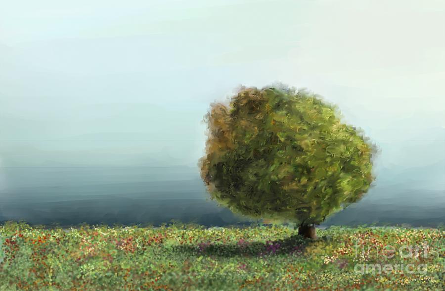 Windy Tree Painting by Ana Borras