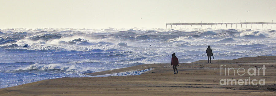Windy Walk on Beach 8262 Photograph by Jack Schultz