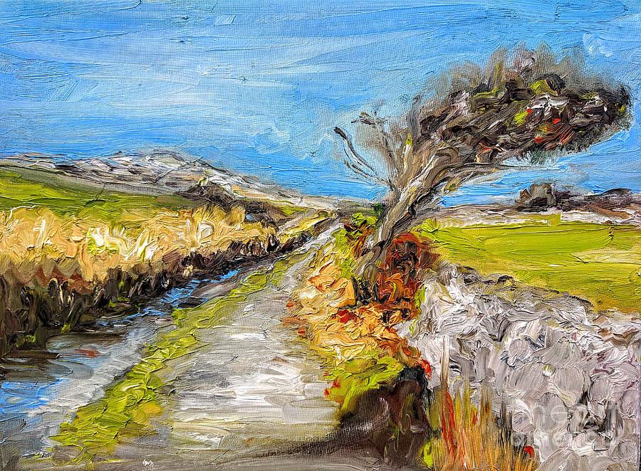 Windy connemara national park  west of Ireland painting  Painting by Mary Cahalan Lee - aka PIXI