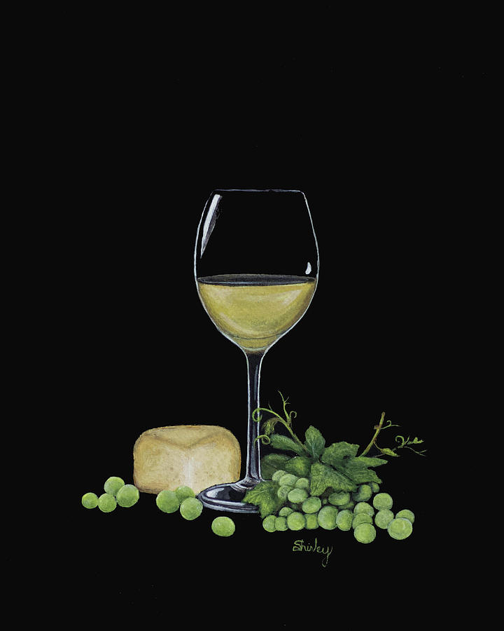 Wine and Cheese Please  Painting by Shirley Dutchkowski