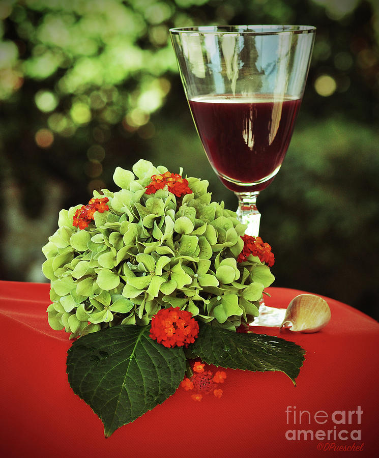 Wine and Flowers Photograph by Debby Pueschel