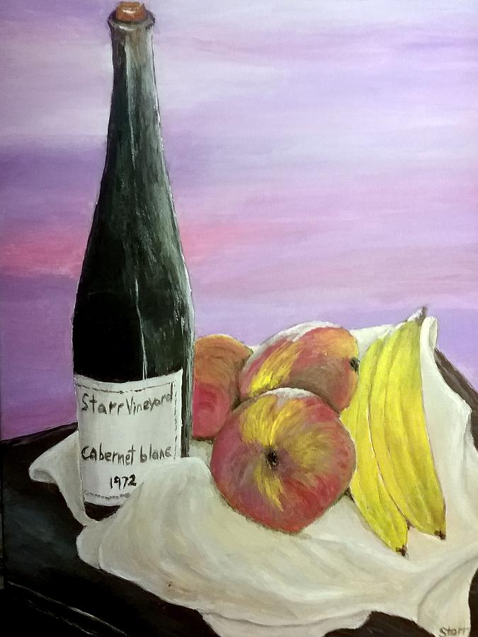 Wine And Fruit Painting