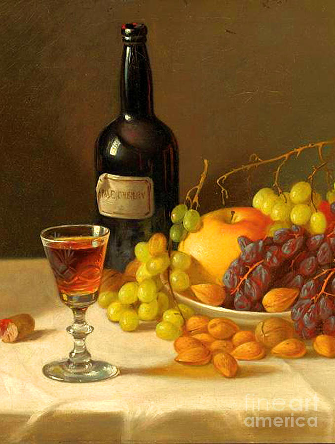 Wine and Fruit Still Life Painting Painting by Michael Collins - Fine ...