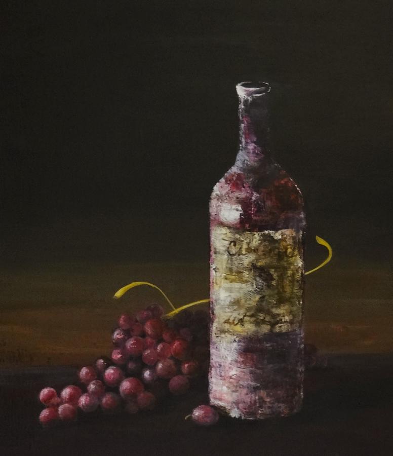 Wine And Grapes Painting