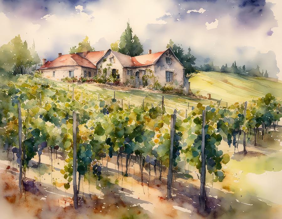 Wine Art Vineyards And Tasting Rooms 3 Digital Art