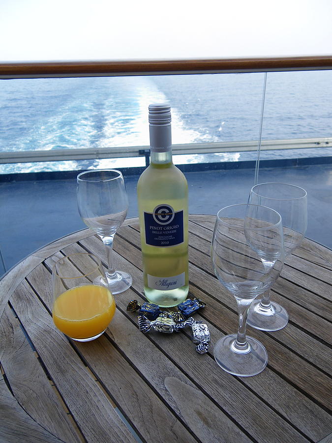 Wine at sea Photograph by Lisa Mutch